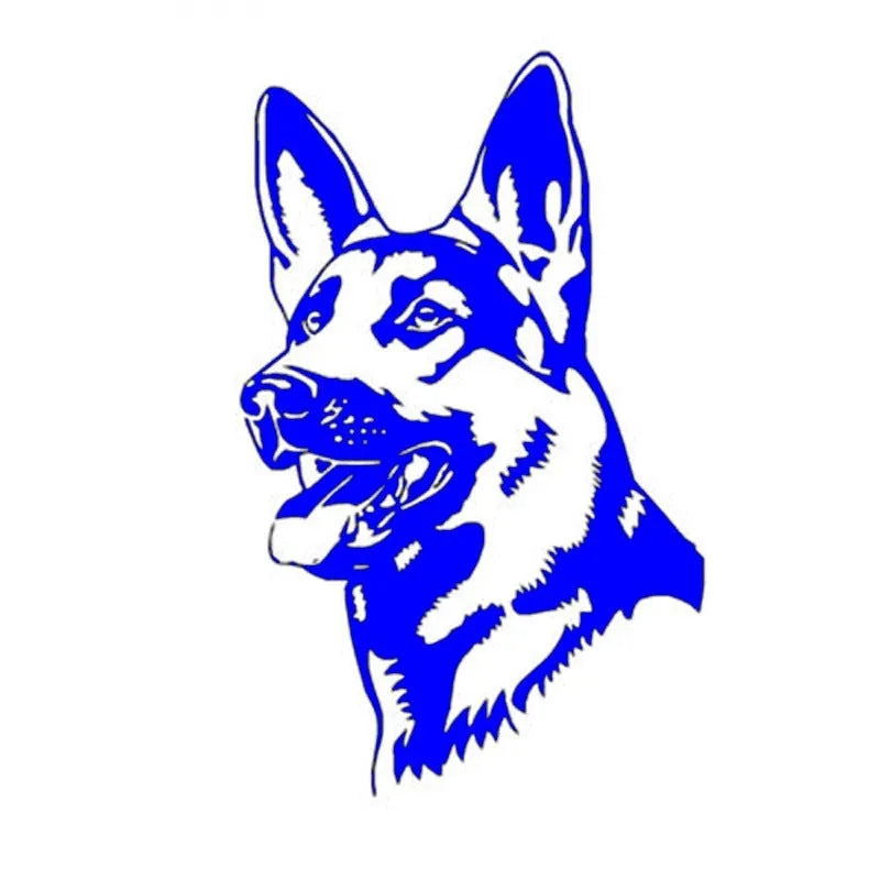 Reflective Alsace Shepherd dog design car sticker for vehicle bumper.