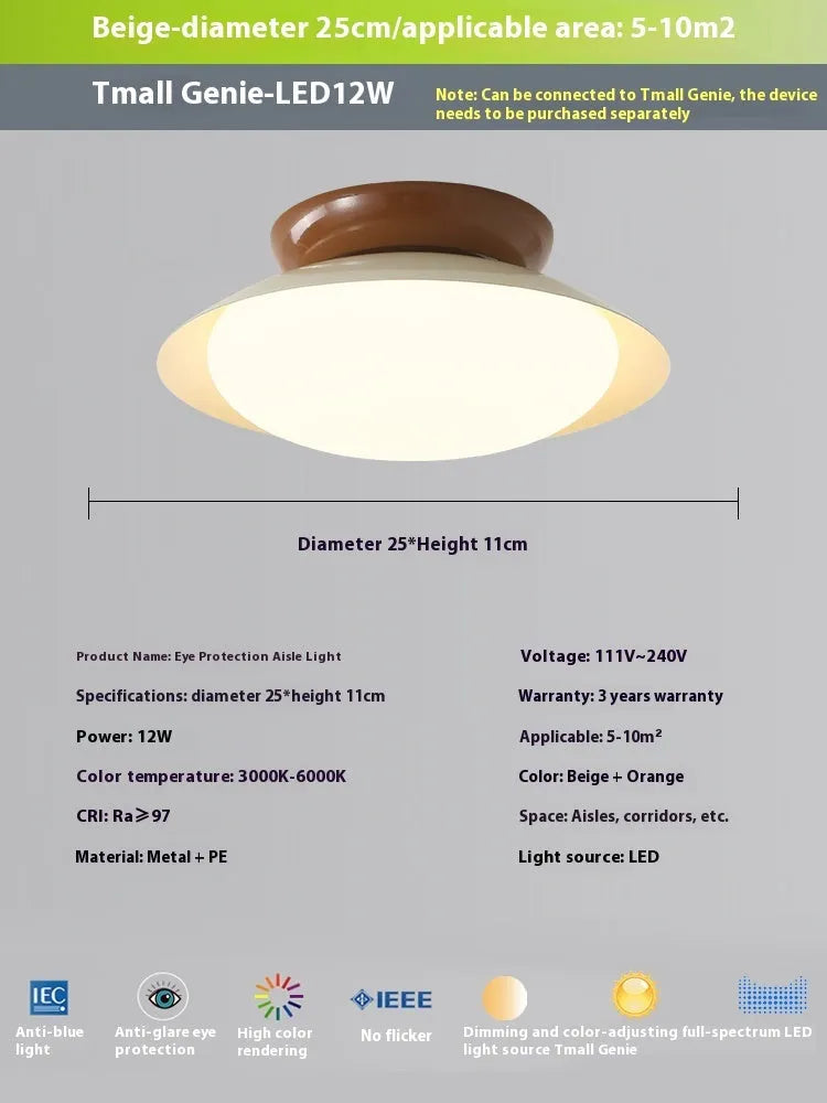Modern flying saucer shaped ceiling lamp in cream style with minimalist design