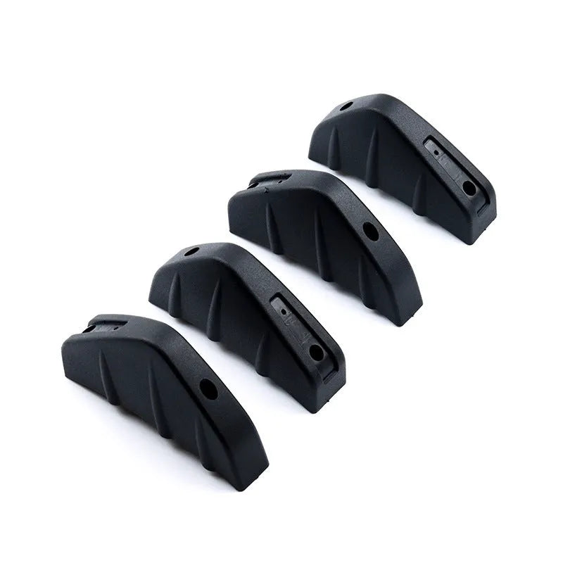 Four triangular automotive rear spoiler units for General Motors vehicles with mounting hardware