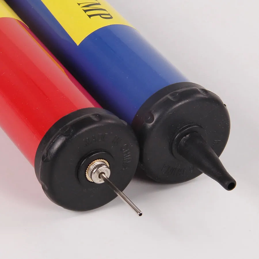 Plastic manual hand pump for sports balls and balloons in mixed colours