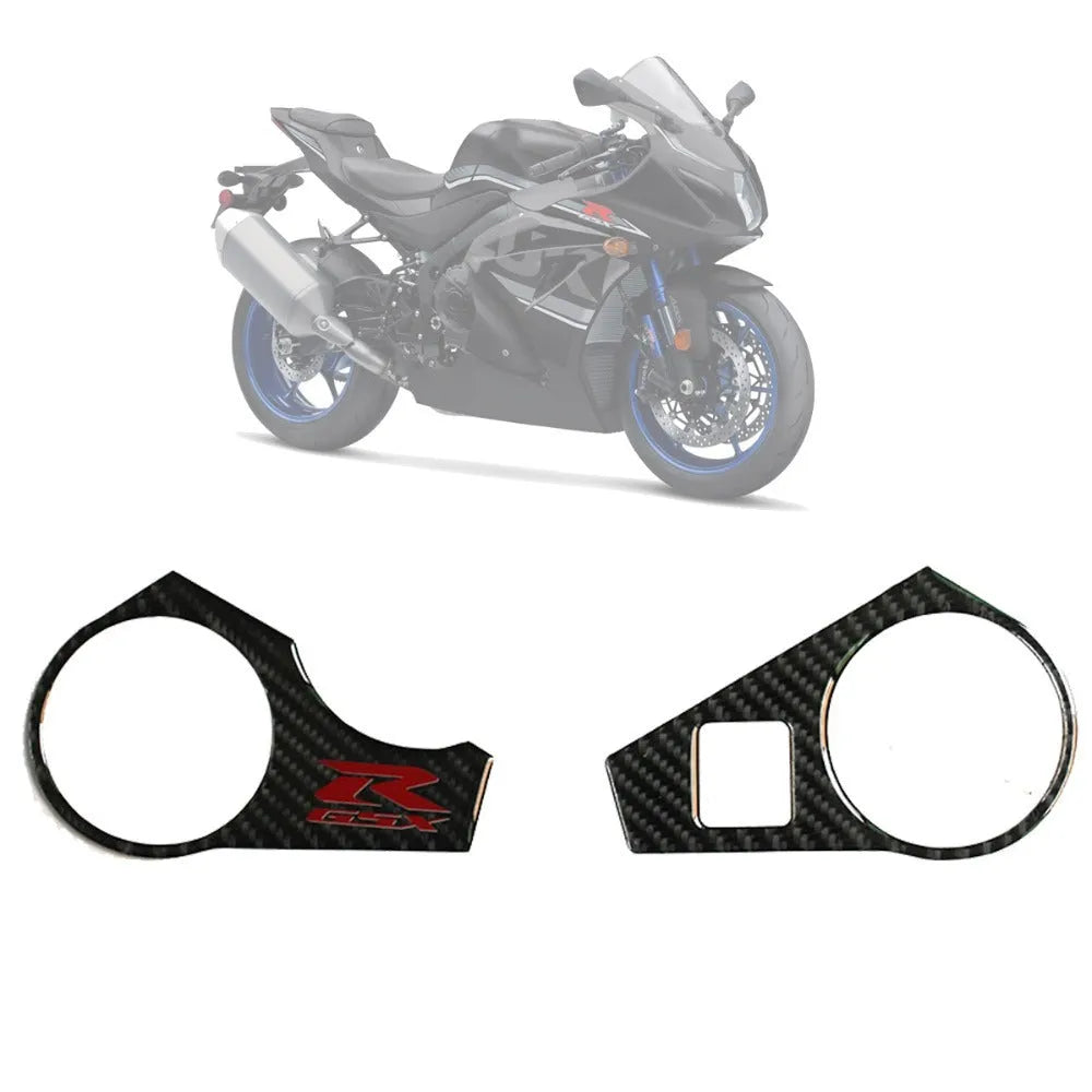 Black carbon fibre pattern motorcycle sticker for SUZUKI GSXR1000 L1 upper connective plate.