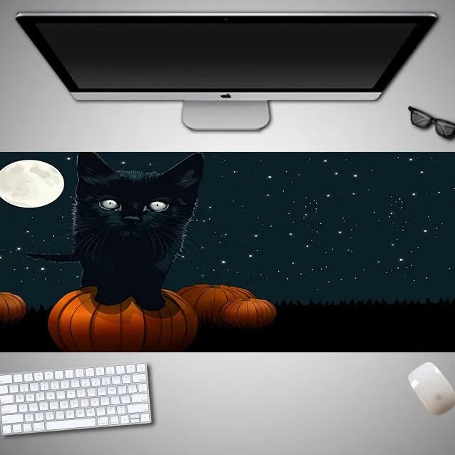 Halloween mouse pad with non-slip rubber cloth material in oversized dimensions for gaming