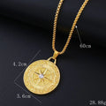 Gold tone geometric alloy necklace with inlaid zircon stone pendant