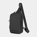 Casual black TPU camouflage chest bag with square vertical silhouette and single shoulder strap