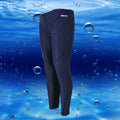 Men's black nylon cropped swimming trunks with mesh lining and contrasting coloured lines