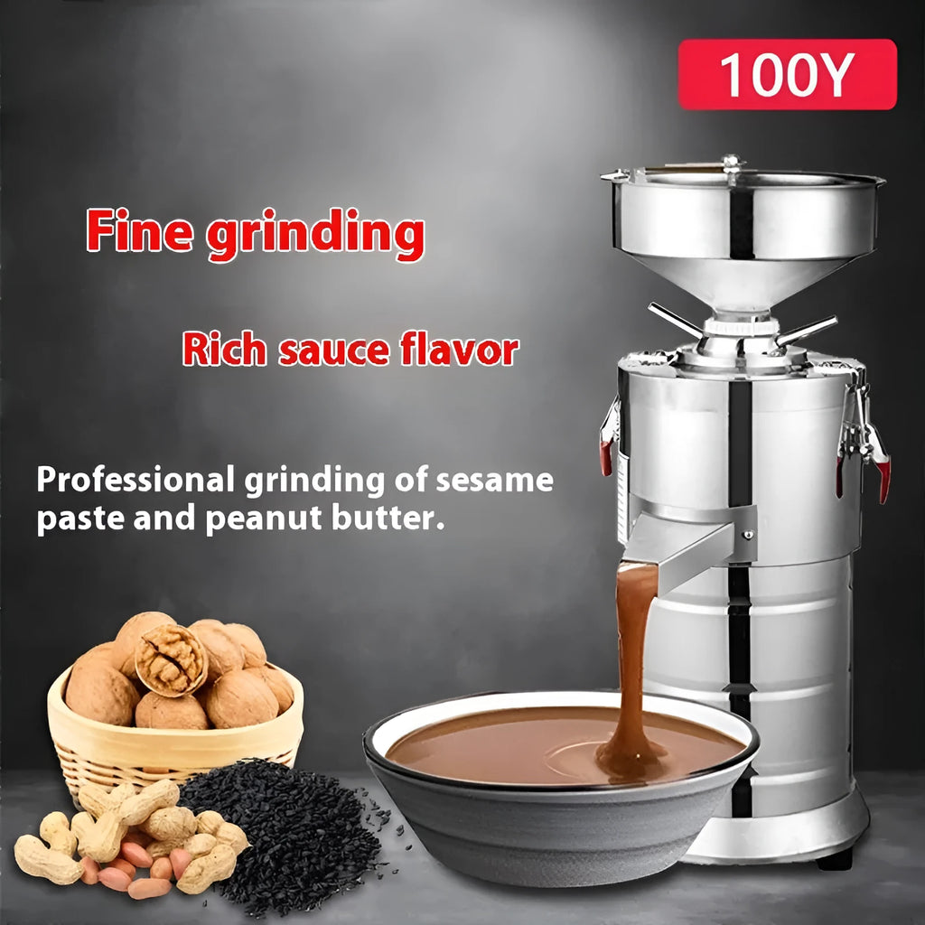 ZX-100Y stainless steel sesame paste grinding machine with 100mm wheel on kitchen counter