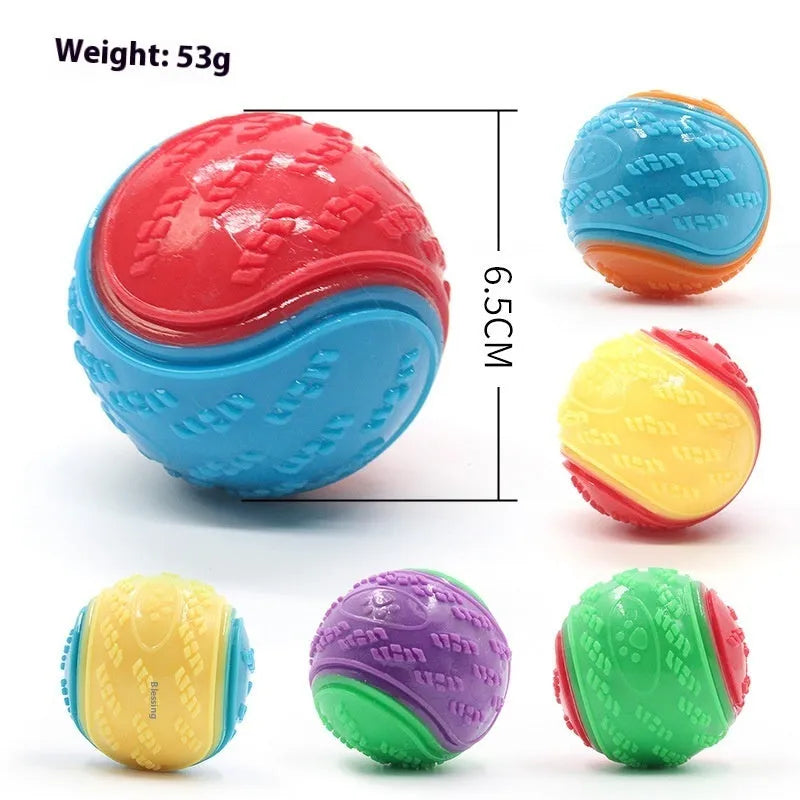 TPR dog training ball with molar texture and sounding feature in 6.5cm size