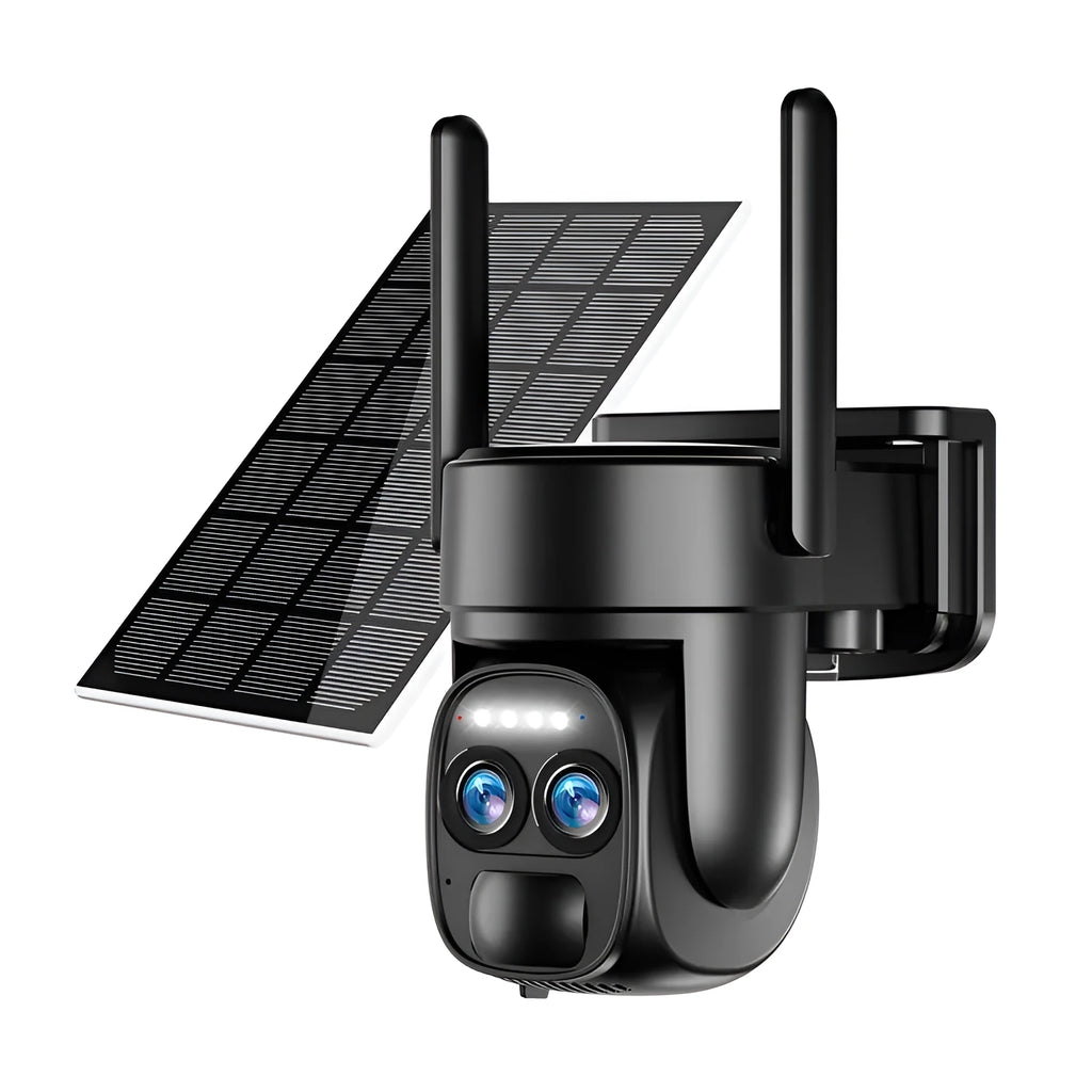 Solar-powered 8x zoom surveillance camera with colour night vision
