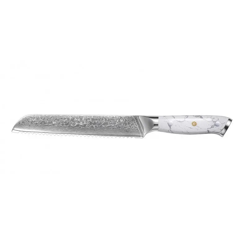 Damascus pattern VG10 steel chef's knife with 21cm blade and 11cm handle, total length 32cm