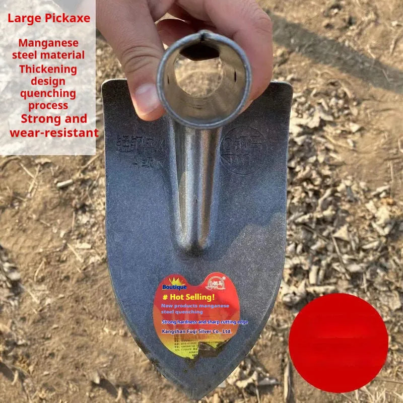 Agricultural pointed hoe tool with flat design and steel construction for weeding and ploughing