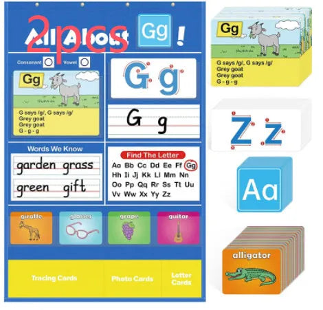 Alphabet learning chart educational toy with cards and songs for child vocabulary building