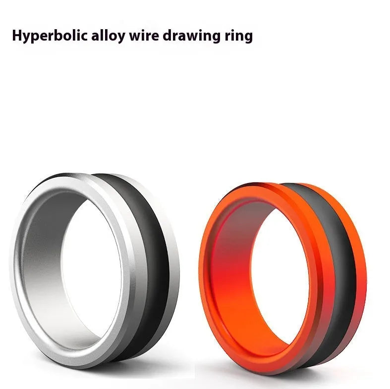 Orange and silver alloy fishing hand guard tool with pull ring for non-slip grip