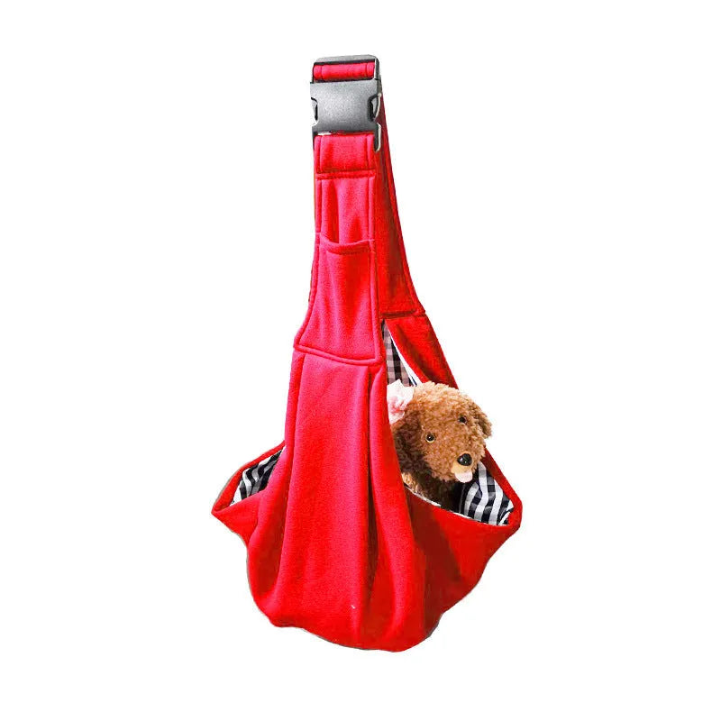 Soft polyester dog carrier bag with adjustable shoulder strap for pets under 7.5kg