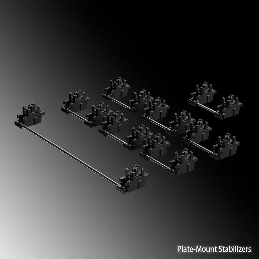 Black and milky white keyboard stabiliser satellite axes for 6.25U and 7U spacebar sizes