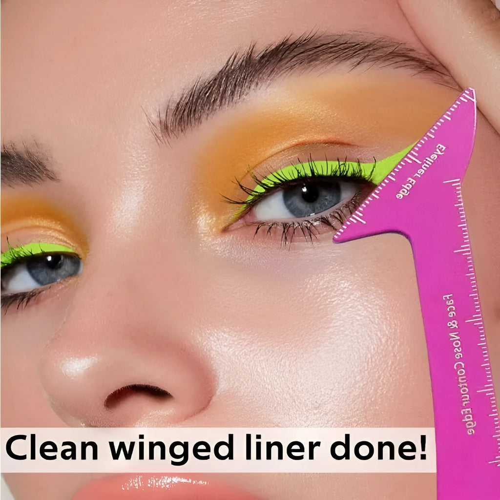 3-in-1 reusable eyeliner stencils for hooded eyes in LaserFX and Pink colour options