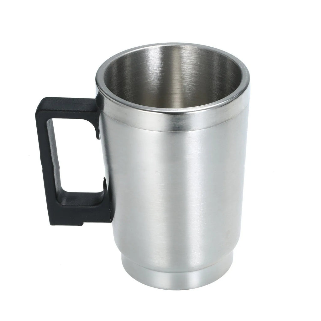 Stainless steel automobile headlamp renovation kit parts including cups, elbow cover, and power adapter on a workbench