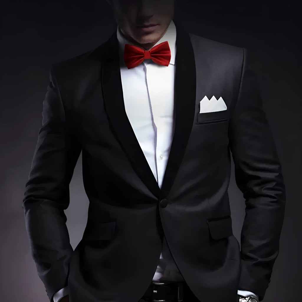 Solid colour flat head polyester bow tie for formal wear and weddings
