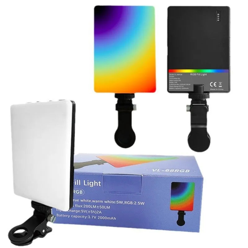 Portable pocket fill light clip attached to mobile phone for live streaming and photography