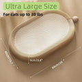Large rectangular sisal cat scratching board with a raised cat bed lounge on top.