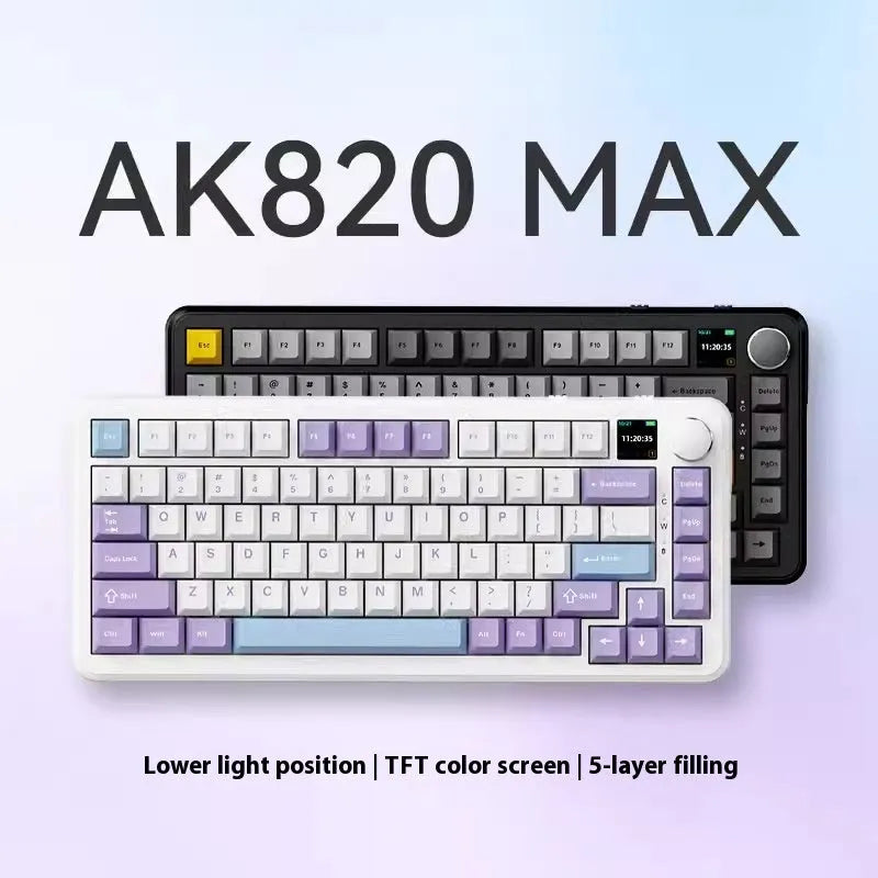 Black, grey and yellow mechanical keyboard with three wireless modes and compact 75% layout