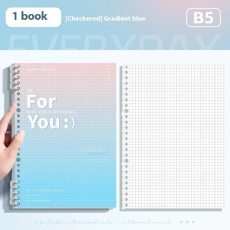 Gradient colour spiral notebook with removable coil binding in A4 and B5 sizes