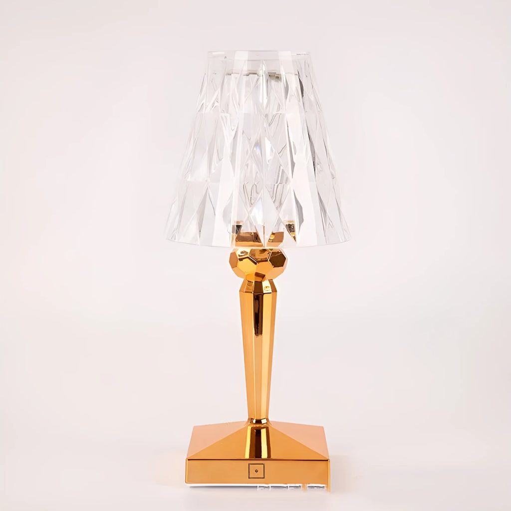 Portable touch projection night light with rose gold finish and acrylic lamp holder