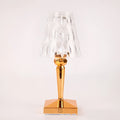 Portable touch projection night light with rose gold finish and acrylic lamp holder