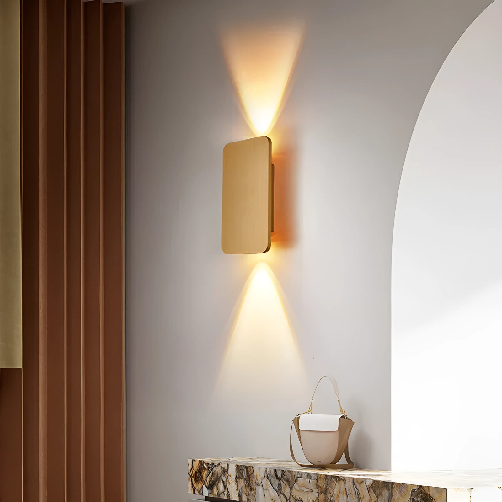 Minimalist Nordic design LED wall lamp in black finish showing clean lines and integrated light source