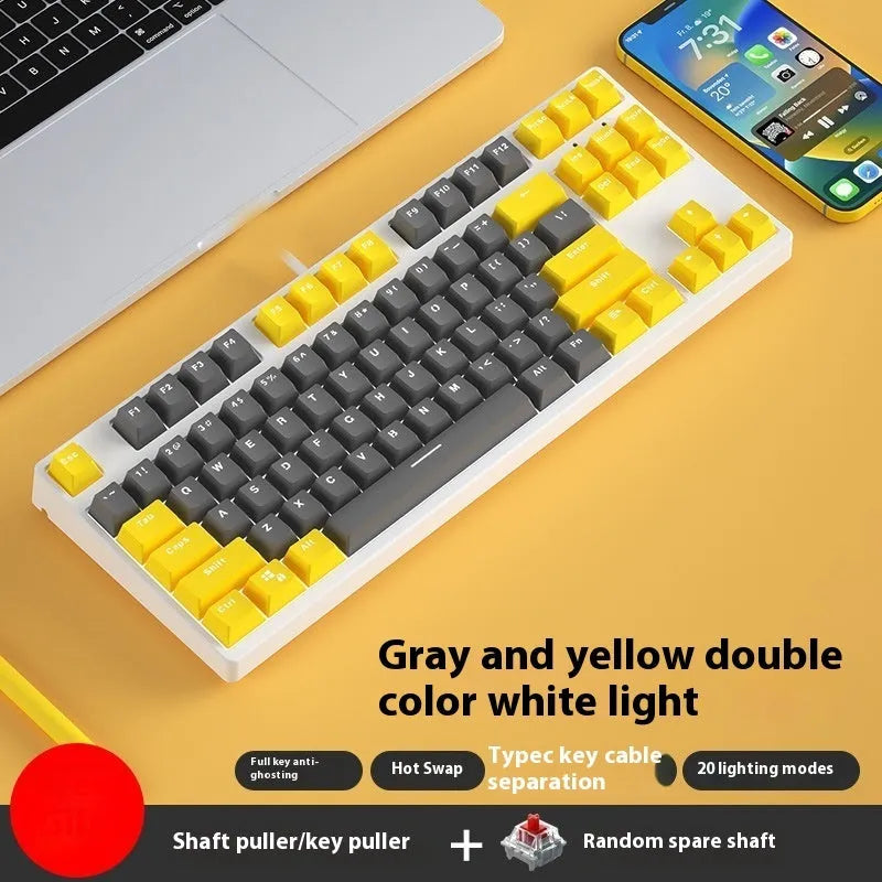 87-key mechanical keyboard with two-tone colour options and hot-plug switch capability
