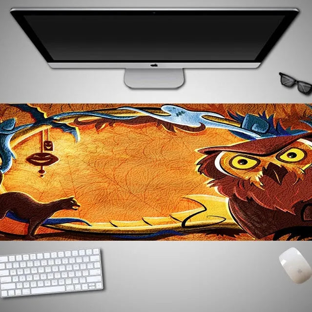 Halloween mouse pad with non-slip rubber cloth material in oversized dimensions for gaming