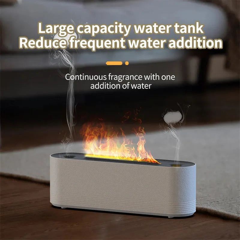 Black ultrasonic aroma diffuser with 7 colour flame LED display and cool mist emission