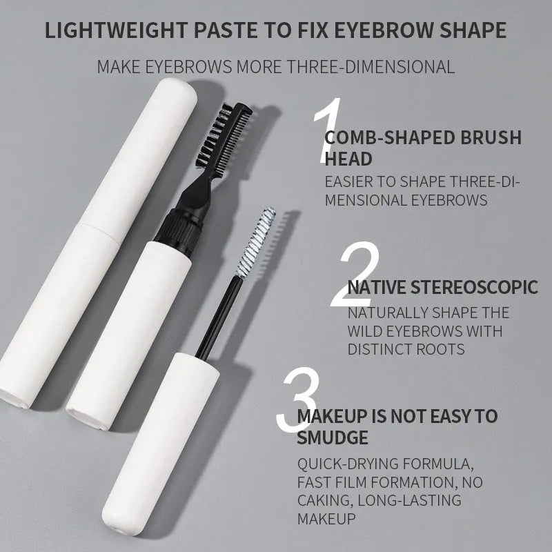 Eyebrow shaping brush with moulding glue for natural eyebrows in white and pink options
