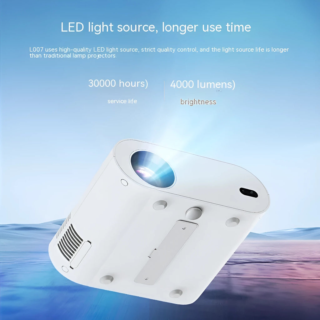 White T07 Full HD Smart Projector with 320 ANSI lumen brightness and Android operating system