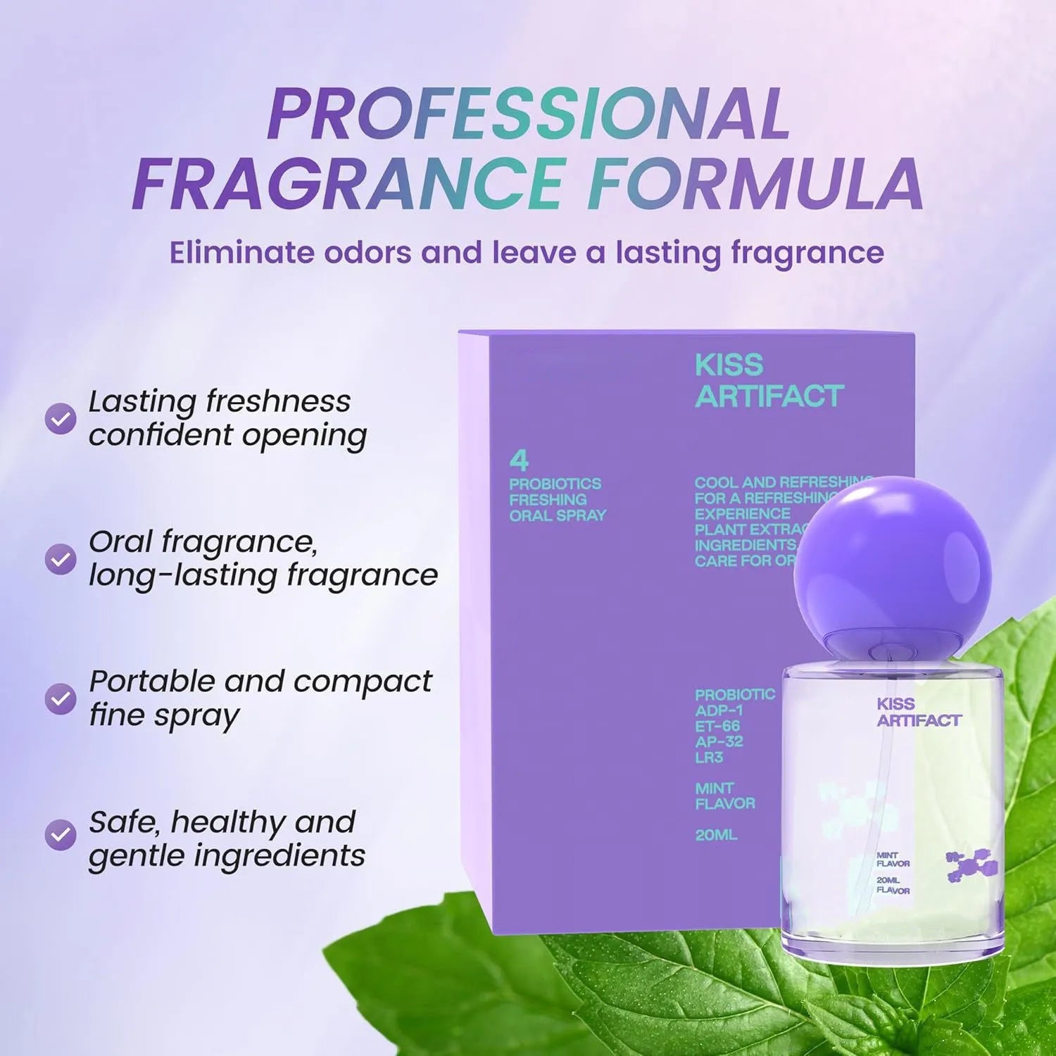 20ml portable oral spray bottle with spray applicator for personal hydration