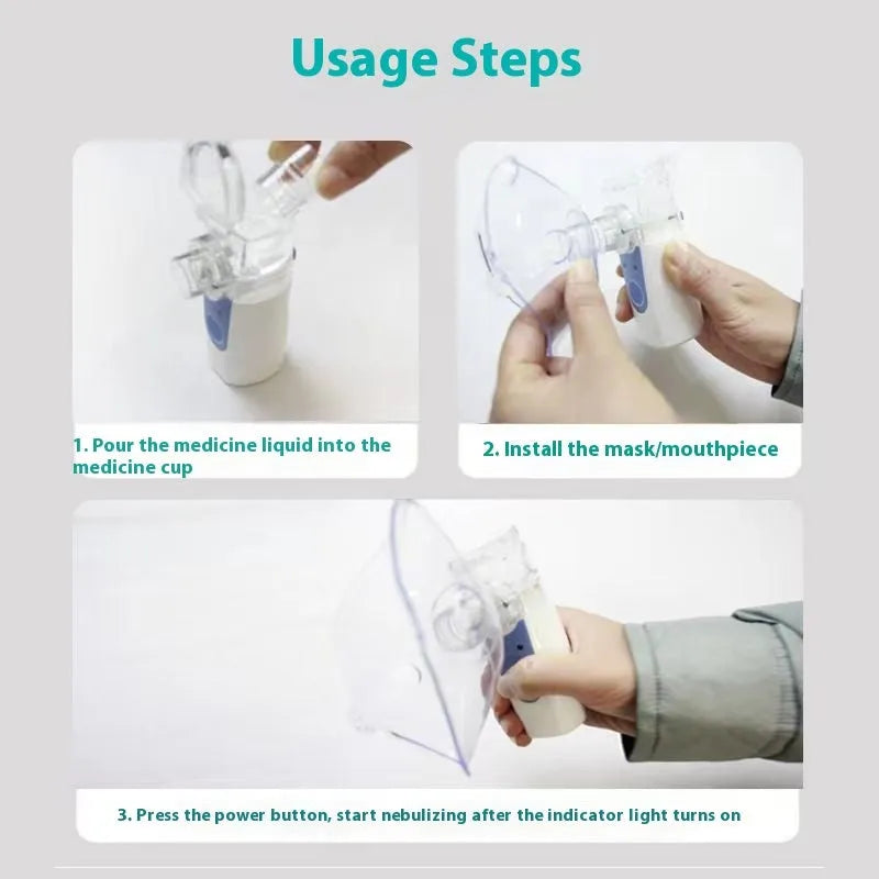 USB handheld columnar plastic nebuliser spray machine with built-in battery for household use