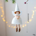 White and pink Christmas angel skirt felt pendant ornament with plush texture