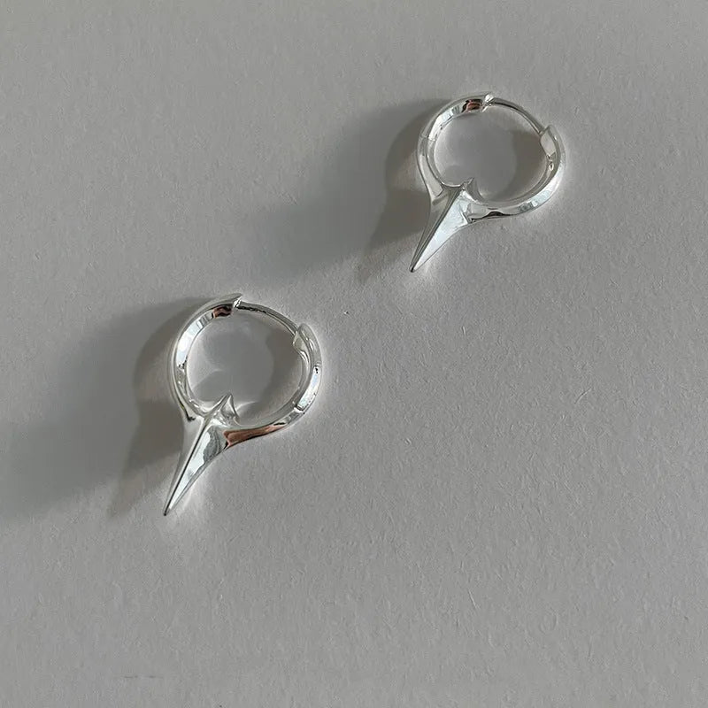Geometric star ear clips with white gold electroplated finish for women