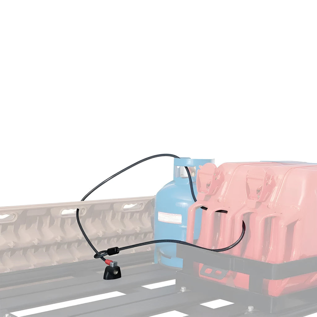 Plastic-sheathed steel cable lock for roof racks in 1200mm and 600mm lengths.