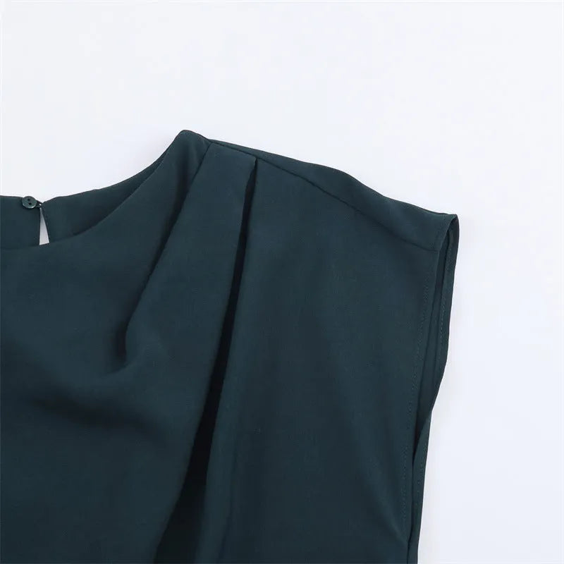 Women's simple stitching midi cotton skirt dress with asymmetric hem and plaid pattern