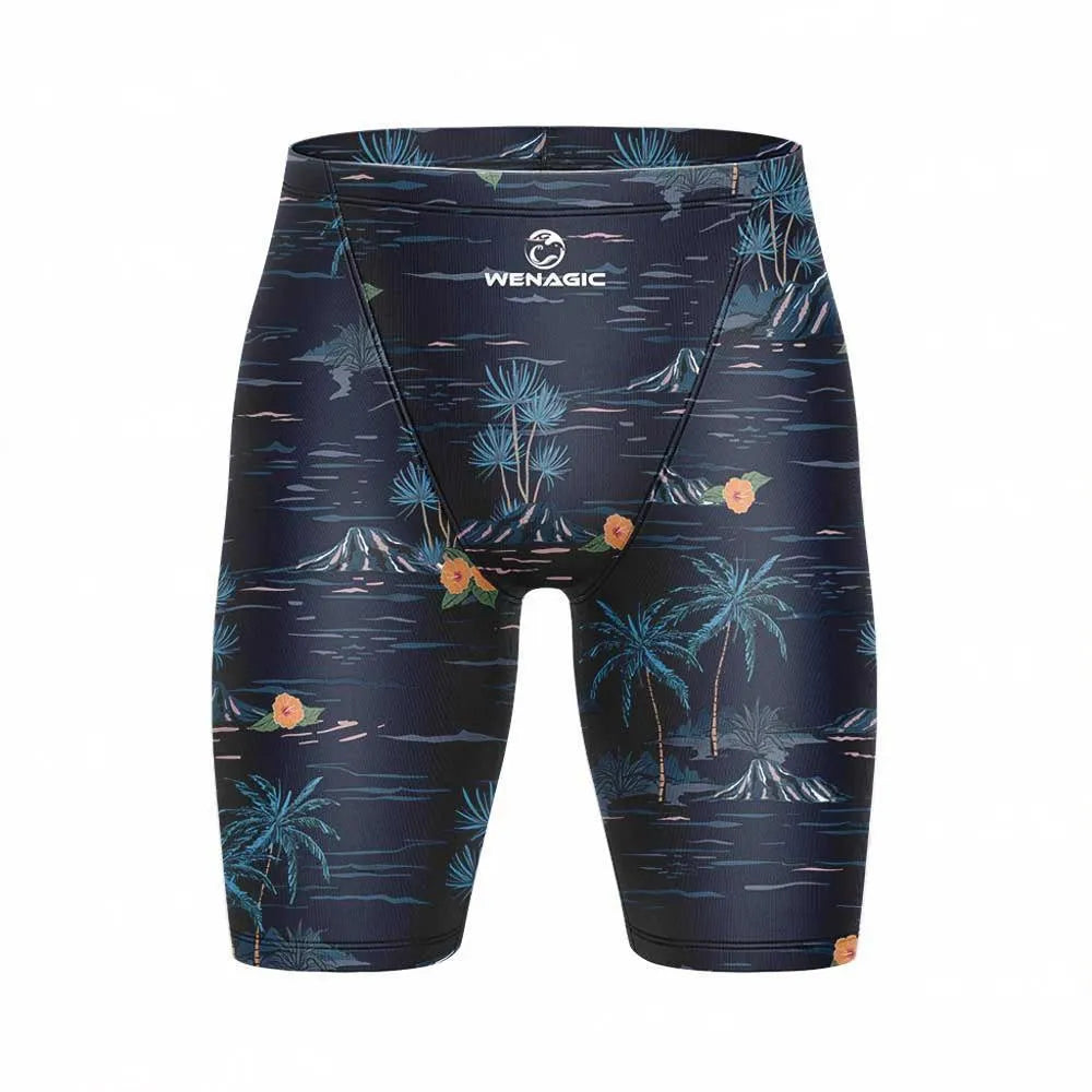 Men's stretch Lycra swimming pants with elastic waistband in briefs style
