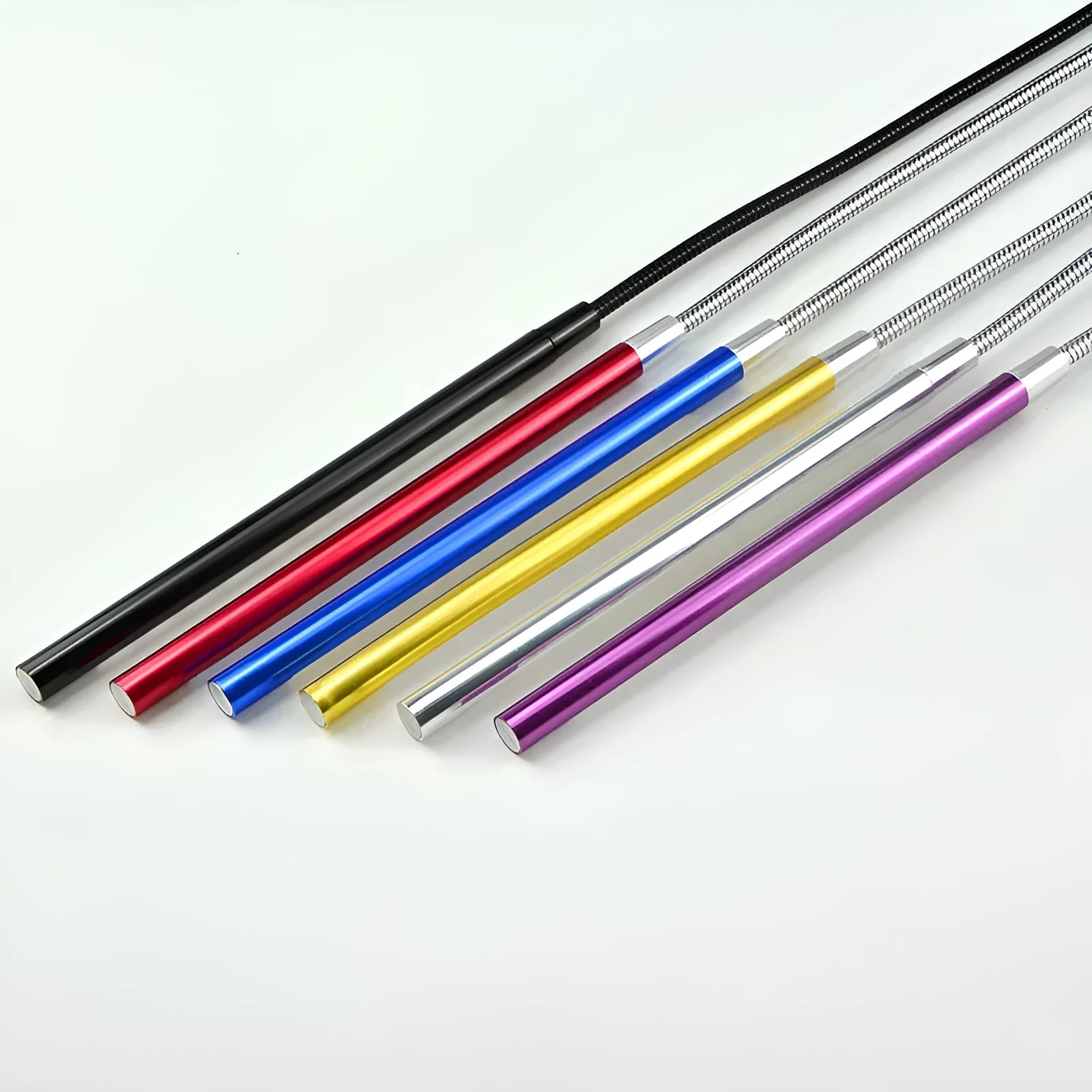 Spiral aluminium alloy USB LED night light in six colour options with 420mm length