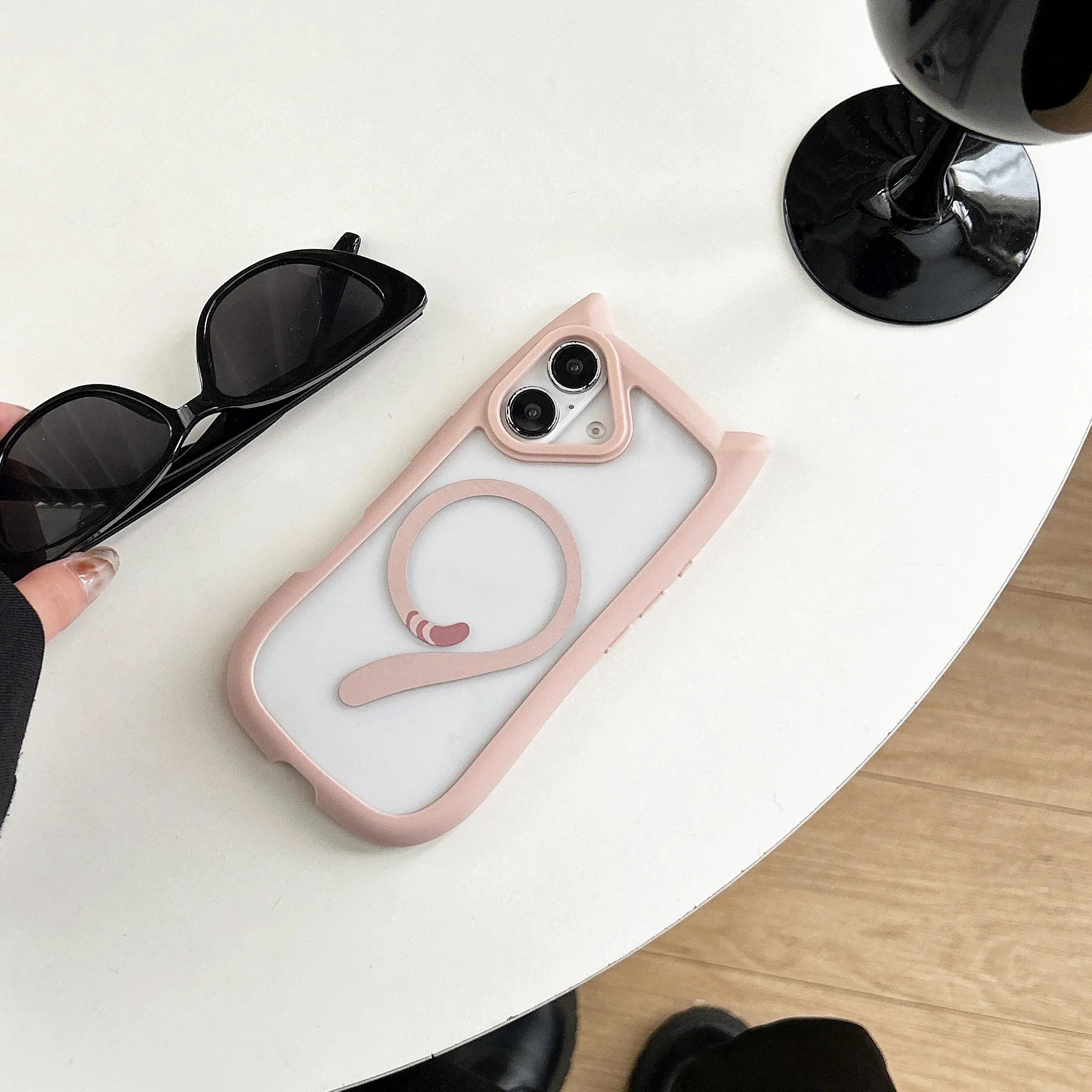 Acrylic TPU transparent phone case for iPhone 17 with magnetic suction in multiple colour options
