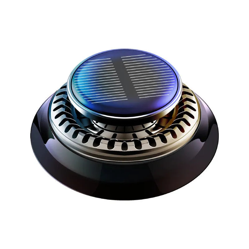 Solar car aromatherapy decoration with electromagnetic de-icing device on vehicle dashboard