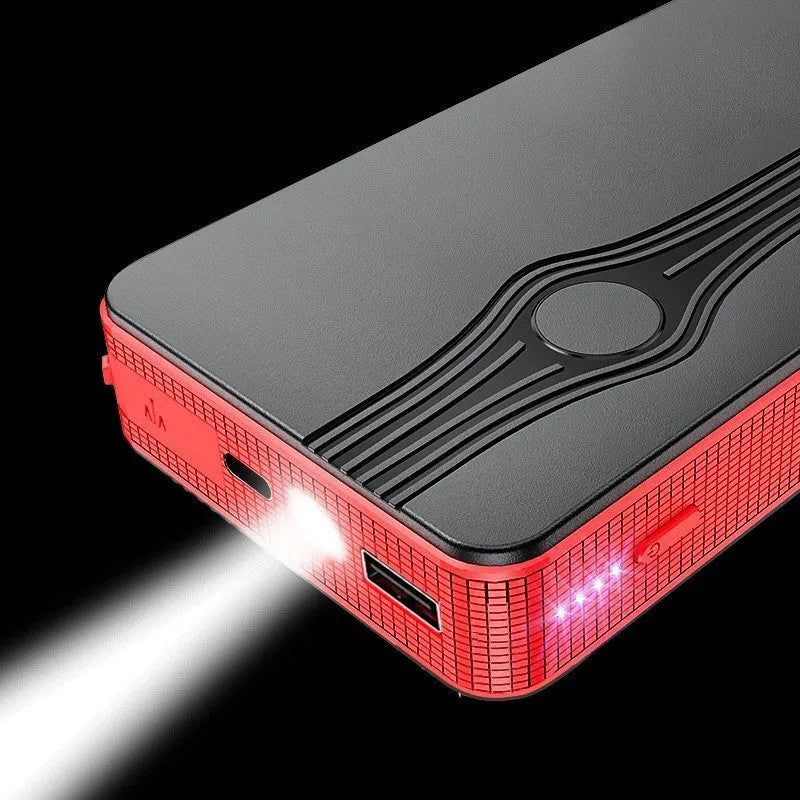 Red K4-E automobile emergency jump starter power supply with USB port and display