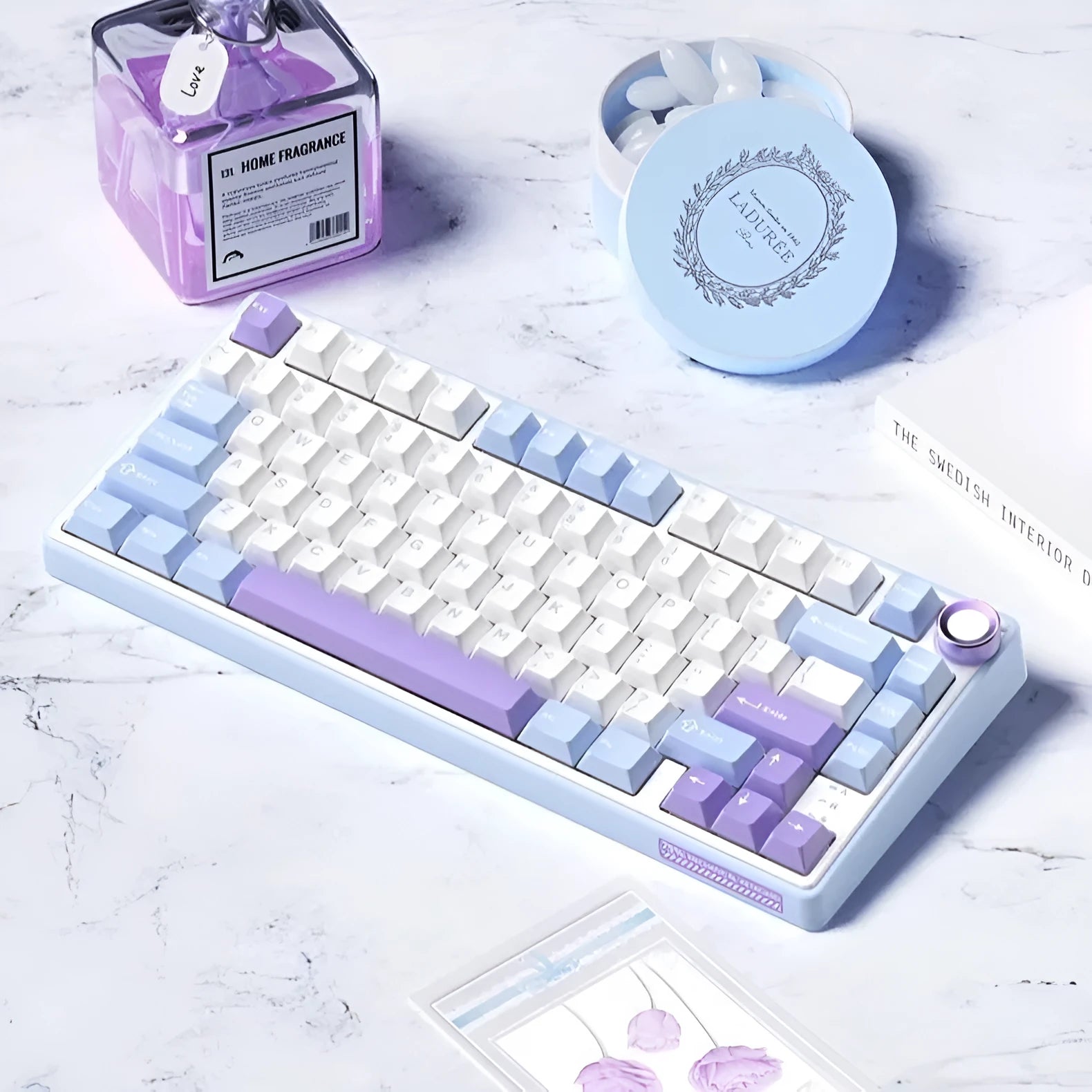Wireless mechanical keyboard with RGB lighting and hot-swappable switches in various colour options