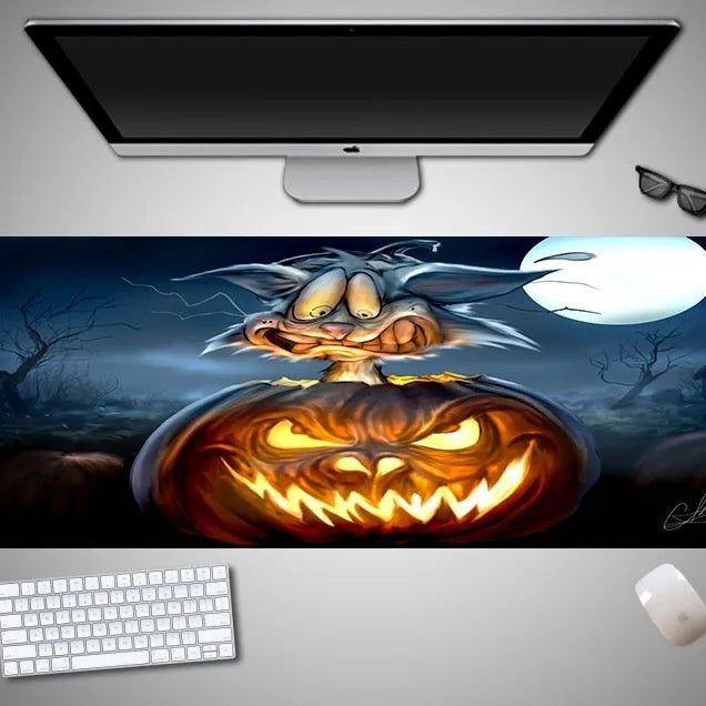 Halloween mouse pad with non-slip rubber cloth material in oversized dimensions for gaming