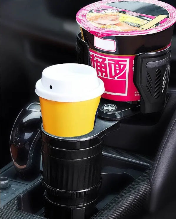 Carbon fibre black ABS car cup holder with adjustable retractable base.
