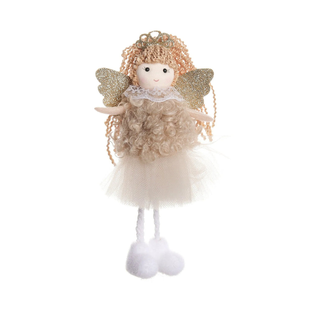 Cartoon angel cloth pendant for high ponytail hair in Christmas colours