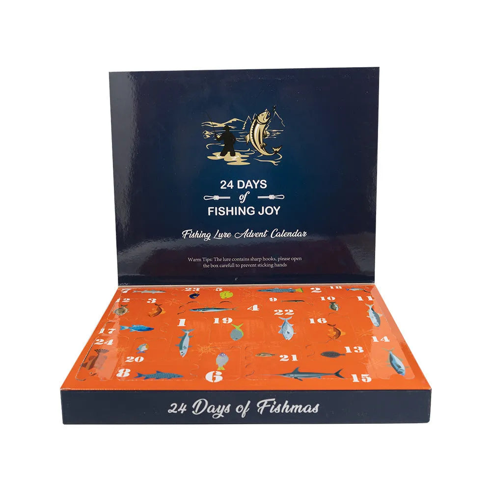 Christmas Mino Bog metal fishing set with 24 pieces in blind box packaging