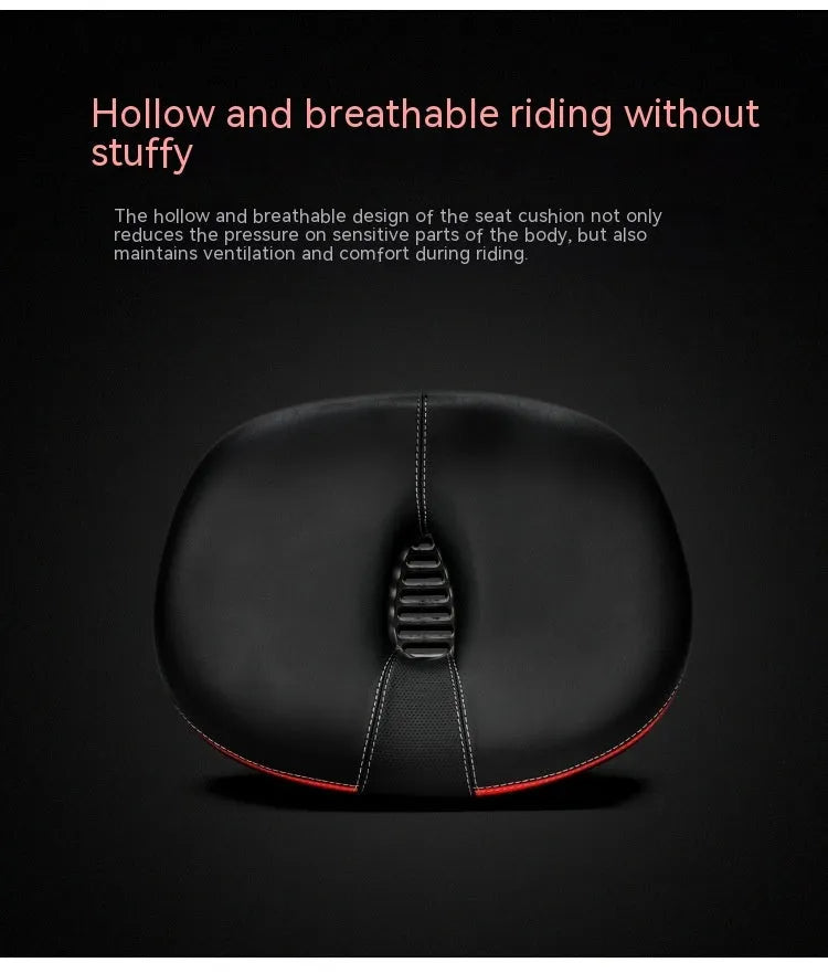 Thickened plus size bicycle saddle in red, grey or light brown with 210x270mm dimensions